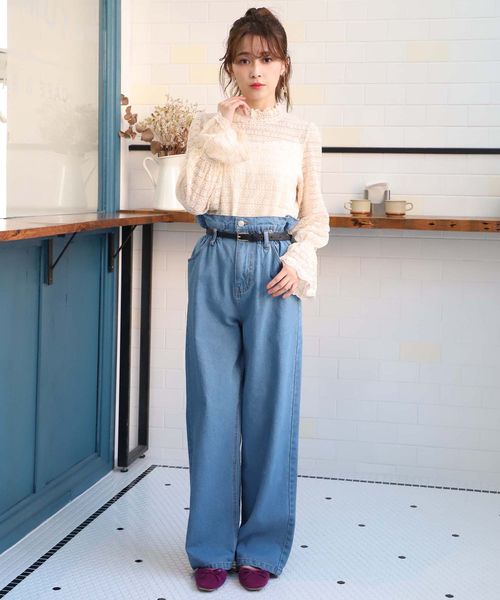 one after another NICE CLAUP（ワンアフターアナザーナイスクラップ）の「フラワーレース トップス（Tシャツ/カットソー・レディース・アイボリー/オフホワイト/モカ・FREE）」の22枚目の写真