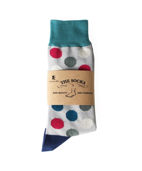London Shoe Make(ロンドンシューメイク)の「ドット柄 / dot 日本製 メンズソックス / London Shoe Make THE SOCKS 418902(ソックス/靴下・メンズ・ネイビー/ライトブルー・25cm~27cm)」の5枚目の写真