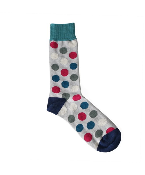 London Shoe Make(ロンドンシューメイク)の「ドット柄 / dot 日本製 メンズソックス / London Shoe Make THE SOCKS 418902(ソックス/靴下・メンズ・ネイビー/ライトブルー・25cm~27cm)」の6枚目の写真