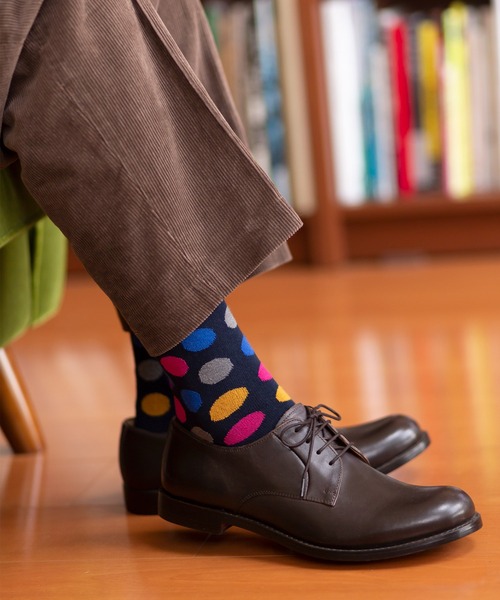 London Shoe Make(ロンドンシューメイク)の「ドット柄 / dot 日本製 メンズソックス / London Shoe Make THE SOCKS 418902(ソックス/靴下・メンズ・ネイビー/ライトブルー・25cm~27cm)」の8枚目の写真