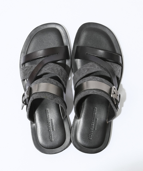 alfredoBANNISTER（アルフレッドバニスター）の「レザー×キャンバスサンダル（サンダル・メンズ・ブラック/ブラウン/ネイビー・39/40/41/42/43）」の2枚目の写真