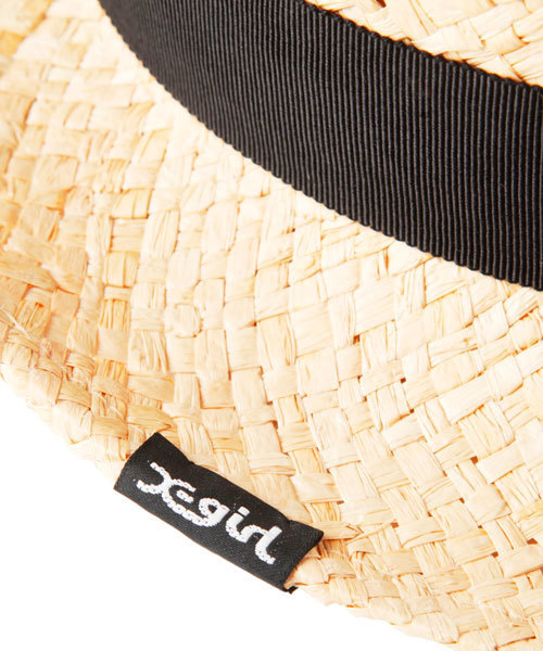 X-girl（エックスガール）の「STRAW HAT（ハット・レディース・ベージュ・ONE SIZE）」の2枚目の写真