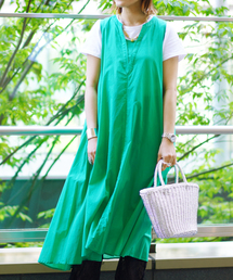 Ray BEAMS | Ray BEAMS / コットン ローン Vネック マキシ ワンピース(ワンピース)