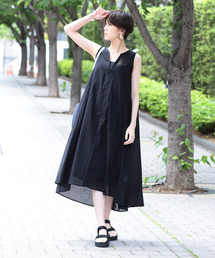 Ray BEAMS | Ray BEAMS / コットン ローン Vネック マキシ ワンピース(ワンピース)