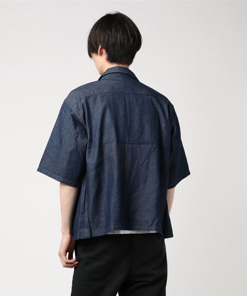 おしゃれスタ(オシャレスタ)の「ビッグシルエットデニム五分袖コーチシャツジャケット(IR)(その他アウター・メンズ・その他/ワンウォッシュ・M/L/XL)」の3枚目の写真
