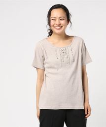 Samansa Mos2 | 胸元レーステレコT(Tシャツ/カットソー)