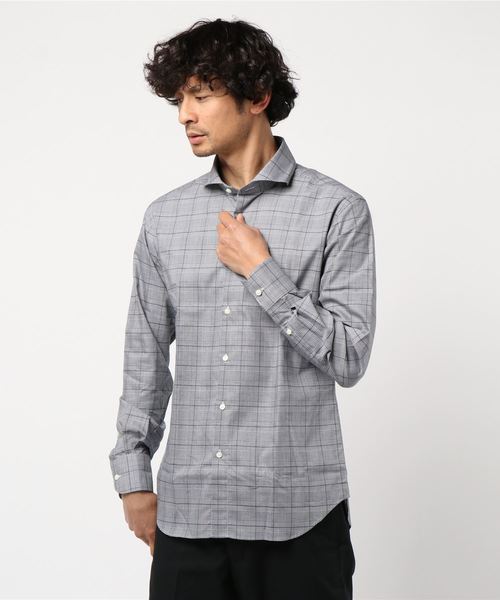 EDIFICE（エディフィス）の「FUNCTION グレンチェック シャツ（シャツ/ブラウス・メンズ・ネイビー・44/46/48/50）」の2枚目の写真