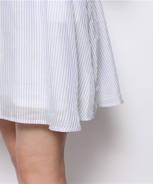 Chico(チコ)の「ストライプ衿付シャツOP(ワンピース・レディース・ブルー・FREE)」の11枚目の写真