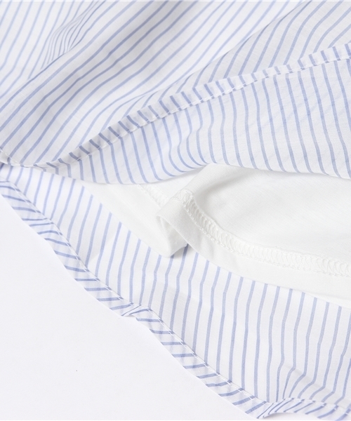 Chico(チコ)の「ストライプ衿付シャツOP(ワンピース・レディース・ブルー・FREE)」の12枚目の写真