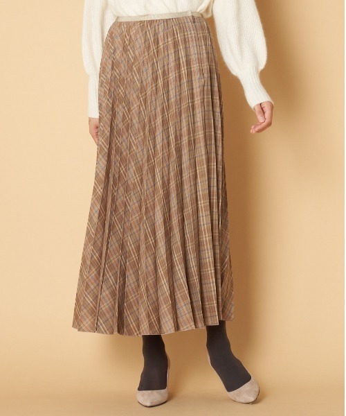 HELIOPOLE（エリオポール）の「アコーディオンプリーツスカート/YUNSAボイルチェック（スカート・レディース・ブラウン系その他/ブルー系その他・38/36）」の11枚目の写真