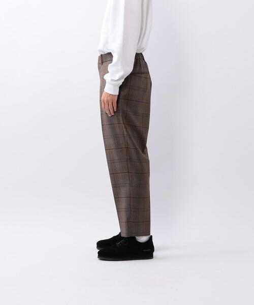 Steven Alan（スティーブンアラン）の「＜Steven Alan＞ MIX CHECK SUPER BAGGY TAPERED HALF EASY PANTS-JUST/パンツ（その他パンツ・メンズ・ダークブラウン/ブラック・X-LARGE/LARGE/MEDIUM/SMALL）」の4枚目の写真