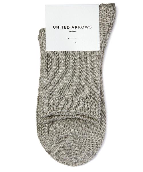 UNITED ARROWS(ユナイテッドアローズ)の「UAW ラメ ロークルー◆(ソックス/靴下・レディース・ゴールド/シルバー/ブラック/その他1・フリー)」の1枚目の写真