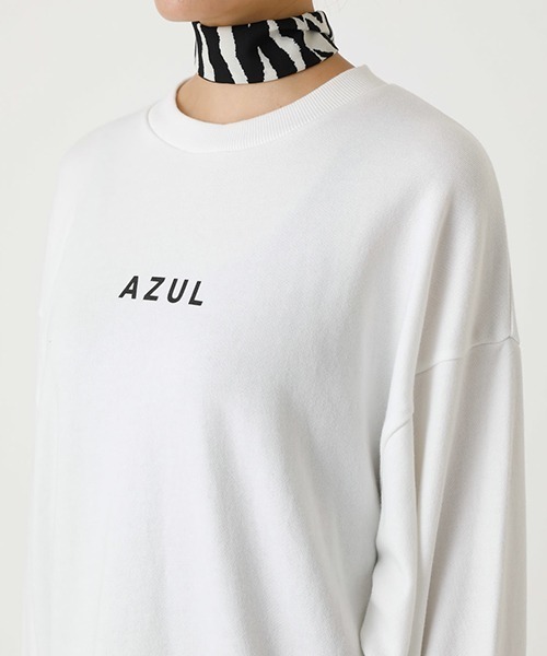 AZUL by moussy（アズールバイマウジー）の「AZUL SWEAT TUNIC/アズールスウェットチュニック（Tシャツ/カットソー・レディース・オフホワイト/ブラック/ベージュ・MEDIUM/SMALL）」の16枚目の写真