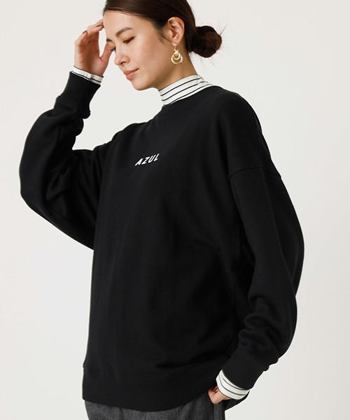AZUL by moussy（アズールバイマウジー）の「AZUL SWEAT TUNIC/アズールスウェットチュニック（Tシャツ/カットソー・レディース・オフホワイト/ブラック/ベージュ・MEDIUM/SMALL）」の19枚目の写真