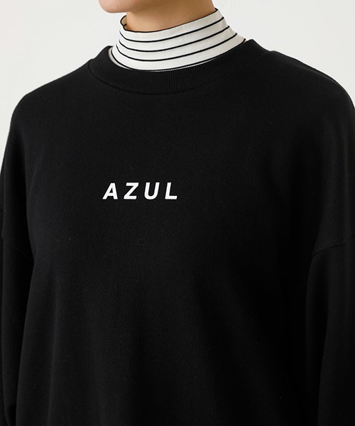 AZUL by moussy（アズールバイマウジー）の「AZUL SWEAT TUNIC/アズールスウェットチュニック（Tシャツ/カットソー・レディース・オフホワイト/ブラック/ベージュ・MEDIUM/SMALL）」の12枚目の写真