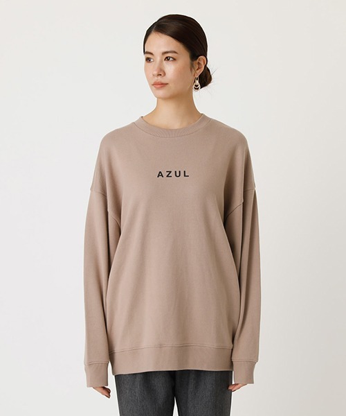 AZUL by moussy（アズールバイマウジー）の「AZUL SWEAT TUNIC/アズールスウェットチュニック（Tシャツ/カットソー・レディース・オフホワイト/ブラック/ベージュ・MEDIUM/SMALL）」の5枚目の写真