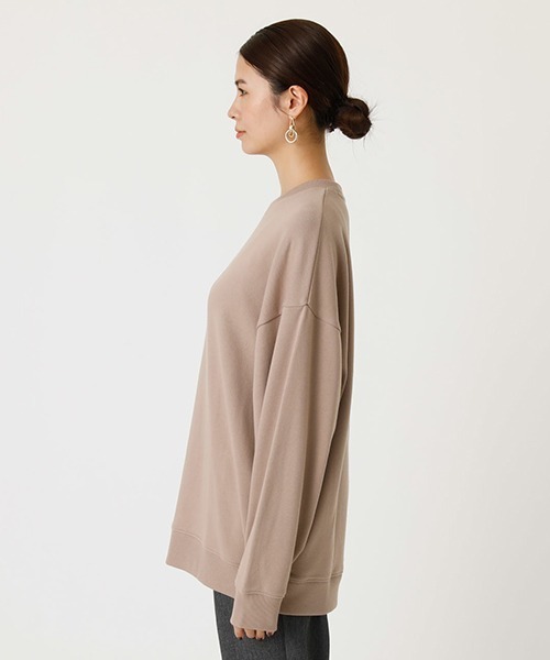 AZUL by moussy（アズールバイマウジー）の「AZUL SWEAT TUNIC/アズールスウェットチュニック（Tシャツ/カットソー・レディース・オフホワイト/ブラック/ベージュ・MEDIUM/SMALL）」の6枚目の写真