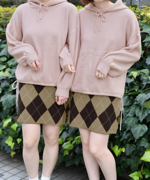 PairPair(ペアペア)の「もちもちニットパーカー(パーカー・レディース・ライトピンク/ライトグリーン/アイボリー・FREE)」の1枚目の写真