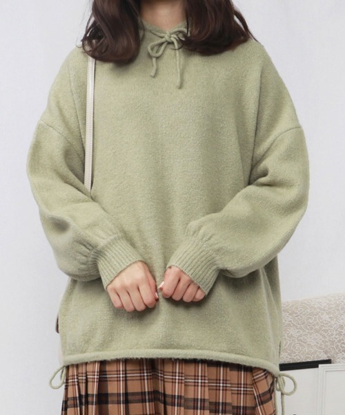 PairPair(ペアペア)の「もちもちニットパーカー(パーカー・レディース・ライトピンク/ライトグリーン/アイボリー・FREE)」の4枚目の写真