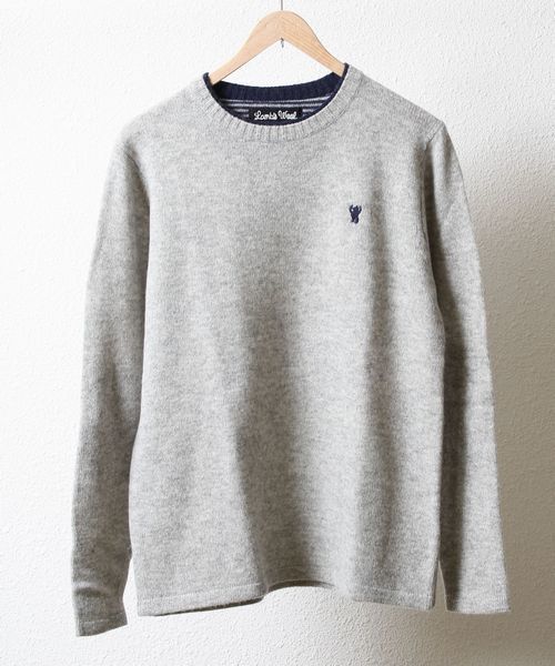 coen（コーエン）の「ラムウールクルーネックニットプルオーバー（ニット/セーター・メンズ・ダークグリーン/オフホワイト/マスタード/ネイビー/ライトグレー・LARGE/MEDIUM/X-LARGE/SMALL）」の3枚目の写真