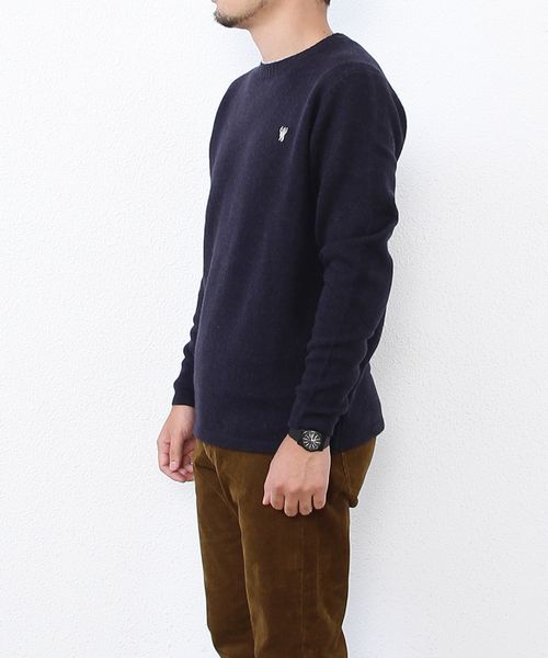 coen（コーエン）の「ラムウールクルーネックニットプルオーバー（ニット/セーター・メンズ・ダークグリーン/オフホワイト/マスタード/ネイビー/ライトグレー・LARGE/MEDIUM/X-LARGE/SMALL）」の19枚目の写真