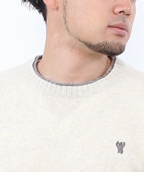 coen（コーエン）の「ラムウールクルーネックニットプルオーバー（ニット/セーター・メンズ・ダークグリーン/オフホワイト/マスタード/ネイビー/ライトグレー・LARGE/MEDIUM/X-LARGE/SMALL）」の14枚目の写真