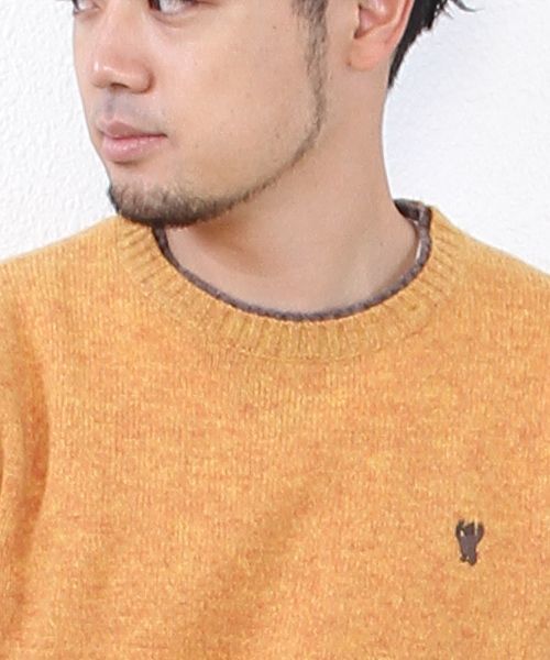 coen（コーエン）の「ラムウールクルーネックニットプルオーバー（ニット/セーター・メンズ・ダークグリーン/オフホワイト/マスタード/ネイビー/ライトグレー・LARGE/MEDIUM/X-LARGE/SMALL）」の18枚目の写真