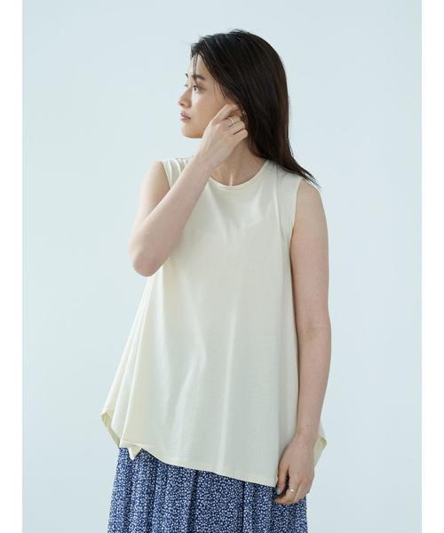 AMERICAN HOLIC(アメリカンホリック)の「イレヘムカットノースリーブプルオーバー *〇(Tシャツ/カットソー・レディース・アイボリー/ベージュ/チャコールグレー/ブルー・M/L)」の5枚目の写真