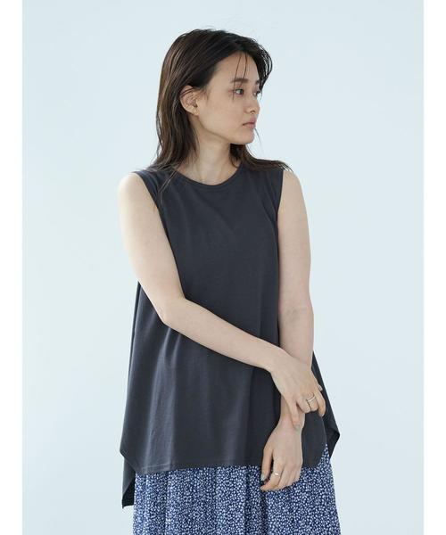 AMERICAN HOLIC(アメリカンホリック)の「イレヘムカットノースリーブプルオーバー *〇(Tシャツ/カットソー・レディース・アイボリー/ベージュ/チャコールグレー/ブルー・M/L)」の16枚目の写真