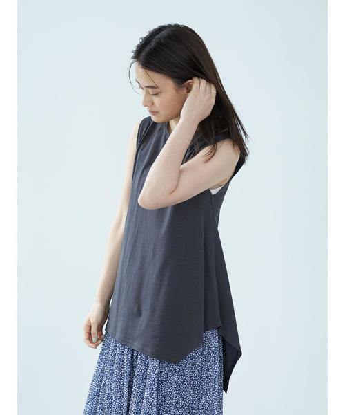 AMERICAN HOLIC(アメリカンホリック)の「イレヘムカットノースリーブプルオーバー *〇(Tシャツ/カットソー・レディース・アイボリー/ベージュ/チャコールグレー/ブルー・M/L)」の15枚目の写真