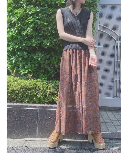 one way（ワンウェイ）の「フリンジノースリーブニット（ニット/セーター・レディース・ベージュ/ブラック/オレンジ/ライトブラウン/ブラウン系その他・FREE）」の14枚目の写真