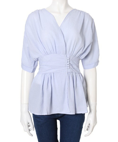 fifth（フィフス）の「カシュクールシアーブラウス（シャツ/ブラウス・レディース・ブルー/グリーン・MEDIUM）」の12枚目の写真