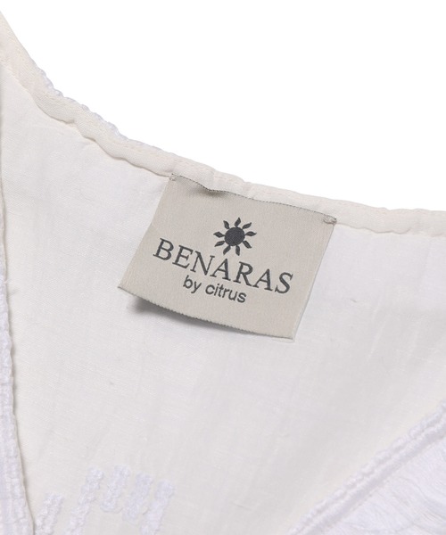 ADAM ET ROPE'（アダムエロペ）の「【BENARAS by CITRUS】 Cmodified Shorter w/ponpon（ワンピース・レディース・ホワイト/ブラック・1）」の14枚目の写真