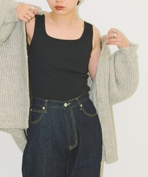 Aunt Marie's | 【前後2WAY】スクエアネック細リブタンクトップ(タンクトップ)