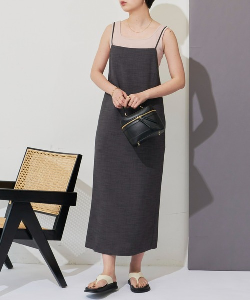 Aunt Marie's（アントマリーズ）の「【前後2WAY】スクエアネック細リブタンクトップ（タンクトップ・レディース・カーキ/ナチュラル/ダークブラウン/ブラック/ピンク・FREE）」の14枚目の写真