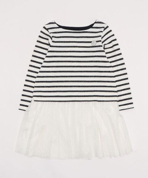 ラメマリニエールチュール付きワンピース ワンピース Petit Bateau プチバトー のファッション通販 Zozotown