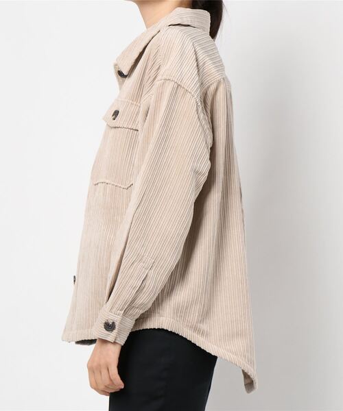 RAG MACHINE（ラグマシーン）の「【RAG MACHINE】ゆったりランダムコールＣＰＯシャツ（シャツ/ブラウス・レディース・ライトベージュ/ブラウン・M/L）」の5枚目の写真