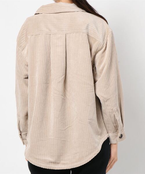 RAG MACHINE（ラグマシーン）の「【RAG MACHINE】ゆったりランダムコールＣＰＯシャツ（シャツ/ブラウス・レディース・ライトベージュ/ブラウン・M/L）」の3枚目の写真