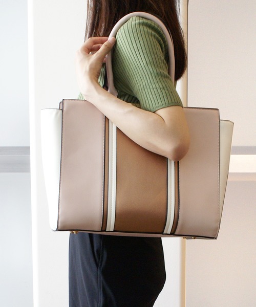 VITA ROSA(ヴィタローザ)の「VITA ROSA/ヴィタローザ メタリックコンビネーションカラーA4トートバッグ(トートバッグ