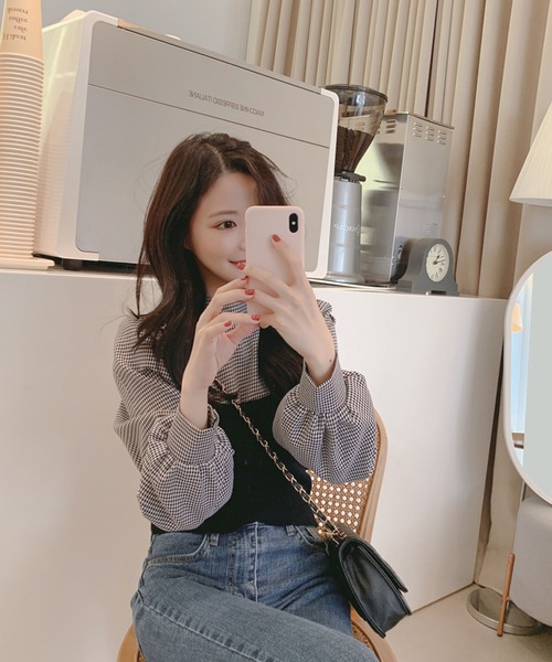 Girly Doll(ガーリードール)の「ベストビスチェ×ブラウスセットアップ 2枚セット(シャツ/ブラウス・レディース・ブラック/ベージュ/グレー/グレー系その他/ブラック系その他/キャメル/ブラック系その他2/グレー系その他2/イエロー系その他・FREE)」の10枚目の写真