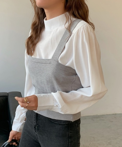 Girly Doll(ガーリードール)の「ベストビスチェ×ブラウスセットアップ 2枚セット(シャツ/ブラウス・レディース・ブラック/ベージュ/グレー/グレー系その他/ブラック系その他/キャメル/ブラック系その他2/グレー系その他2/イエロー系その他・FREE)」の21枚目の写真