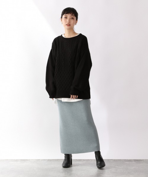 LOWRYS FARM（ローリーズファーム）の「１２Ｇメランジタイトスカート　918278（スカート・レディース・ブラウン/ブルー/ブラック/アイボリー・FREE）」の6枚目の写真