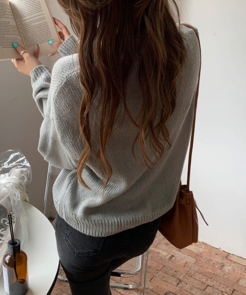 Girly Doll(ガーリードール)の「ざっくり大人ニットカーディガン(カーディガン/ボレロ・レディース・ベージュ/ピンク/ブルー/キャメル/ブラック/グレー/オレンジ・FREE)」の16枚目の写真