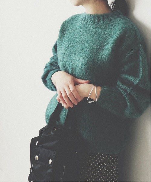 ウールモヘヤクルーネックプルオーバー◆