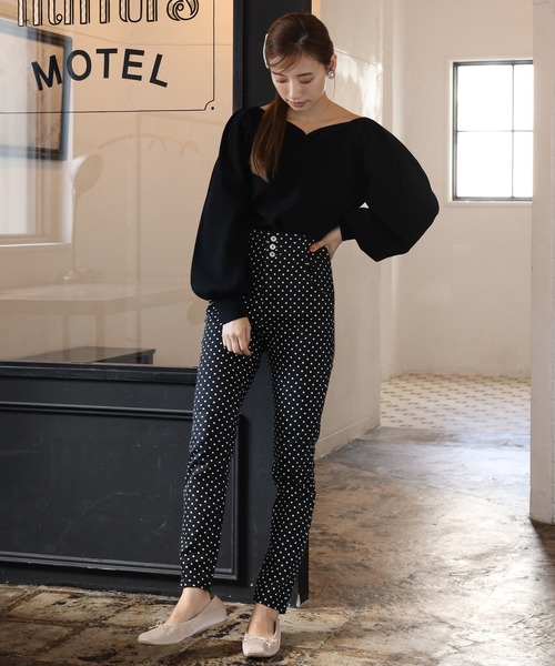 one after another NICE CLAUP(ワンアフターアナザーナイスクラップ)の「フロントギャザーニット(ニット/セーター・レディース・アイボリー/ブラック/ベージュ/ラベンダー/ベージュ系その他・FREE)」の14枚目の写真