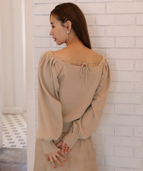 one after another NICE CLAUP(ワンアフターアナザーナイスクラップ)の「フロントギャザーニット(ニット/セーター・レディース・アイボリー/ブラック/ベージュ/ラベンダー/ベージュ系その他・FREE)」の18枚目の写真