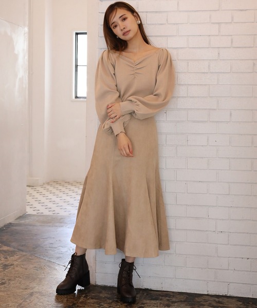 one after another NICE CLAUP(ワンアフターアナザーナイスクラップ)の「フロントギャザーニット(ニット/セーター・レディース・アイボリー/ブラック/ベージュ/ラベンダー/ベージュ系その他・FREE)」の19枚目の写真