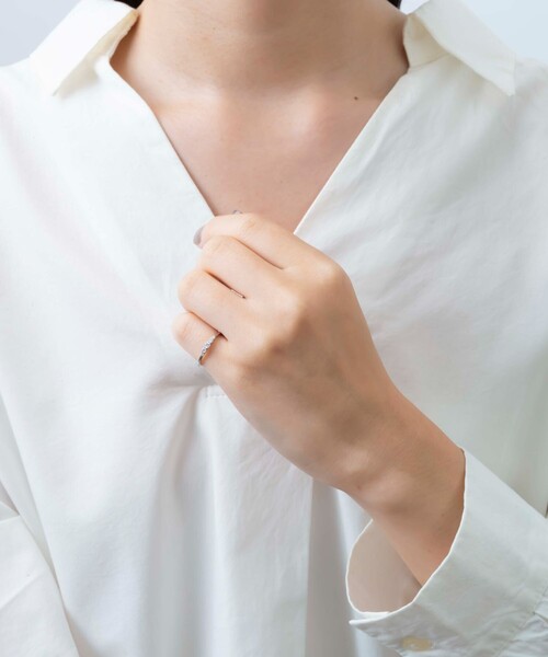 Jouete（ジュエッテ）の「ピンキーリング ジルコニア（リング・レディース・イエローゴールド/プラチナム・5号/3号/1号/7号）」の7枚目の写真