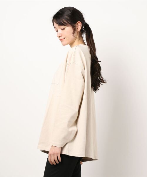 PICCIN（ピッチン）の「ヘビーウェイトスリットロンT（Tシャツ/カットソー・レディース・ブラック/オフホワイト/ライトベージュ・M）」の21枚目の写真