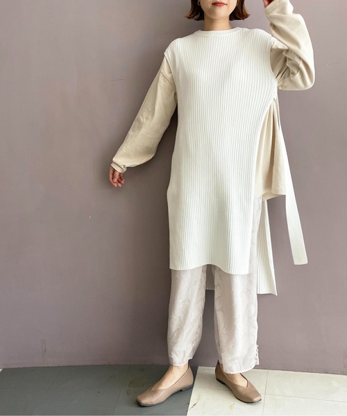 PICCIN（ピッチン）の「ヘビーウェイトスリットロンT（Tシャツ/カットソー・レディース・ブラック/オフホワイト/ライトベージュ・M）」の19枚目の写真